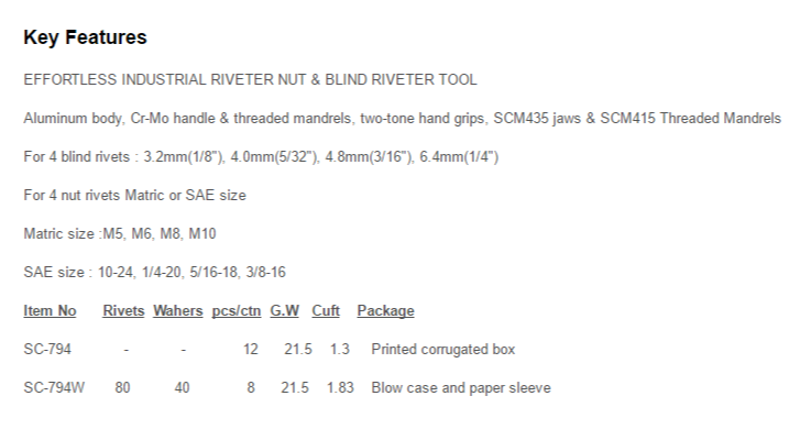 Effortless two-function industrial riveter nut & blind riveter